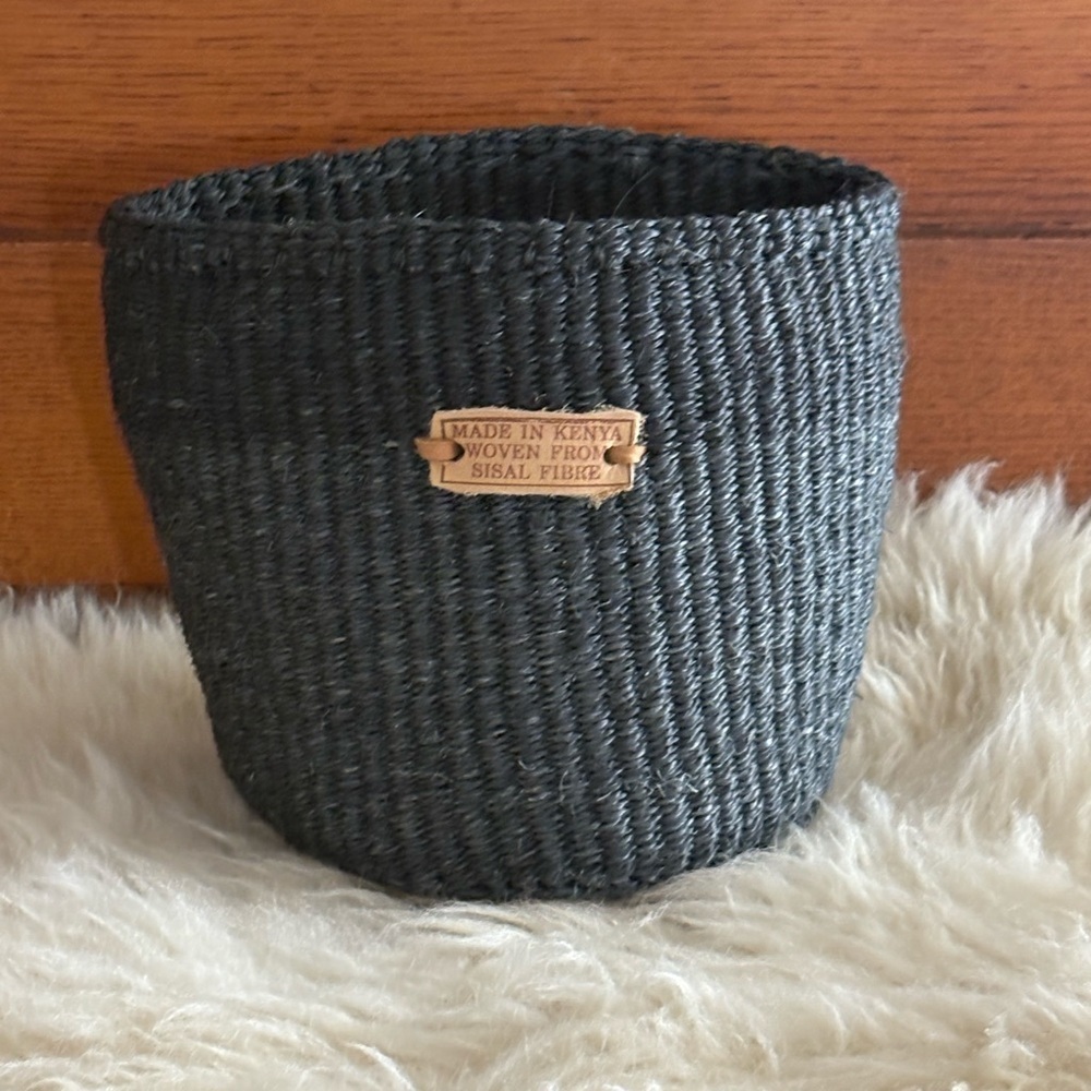 Ethnic Blue Handwoven in Kenya Sisal Basket